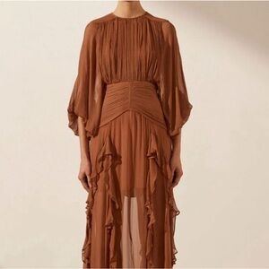 Shona Joy Faye Round Neck Balloon Sleeve Maxi Dress